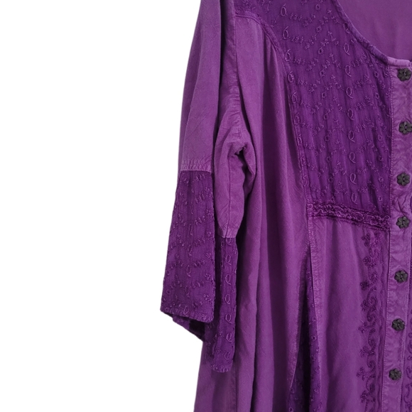Denim 24/7   Women's 22W     Asymmetrical hem    Tunic    Top  Purple - Picture 5 of 10